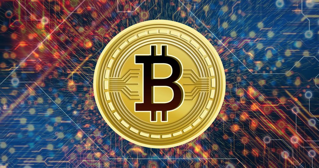 Rotating Bitcoin with Digital Data Transfer Effects