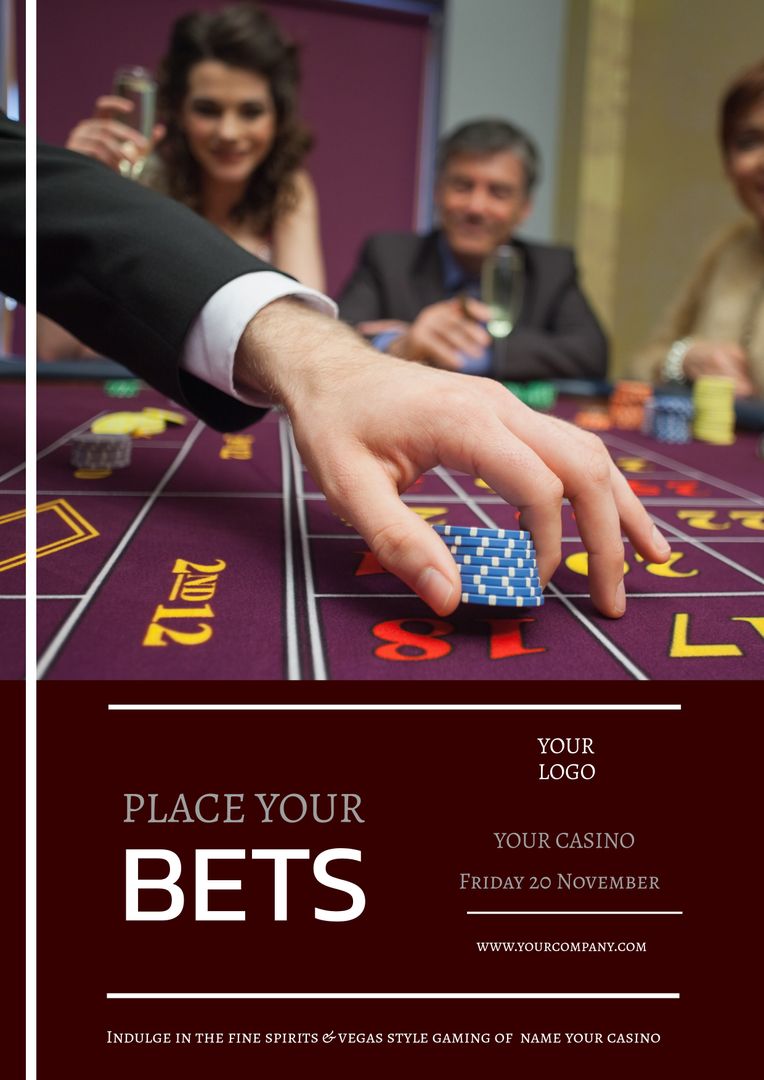 Elegant Casino Night Advertisement Featuring Gambling Enthusiasts - Download Free Stock Templates Pikwizard.com