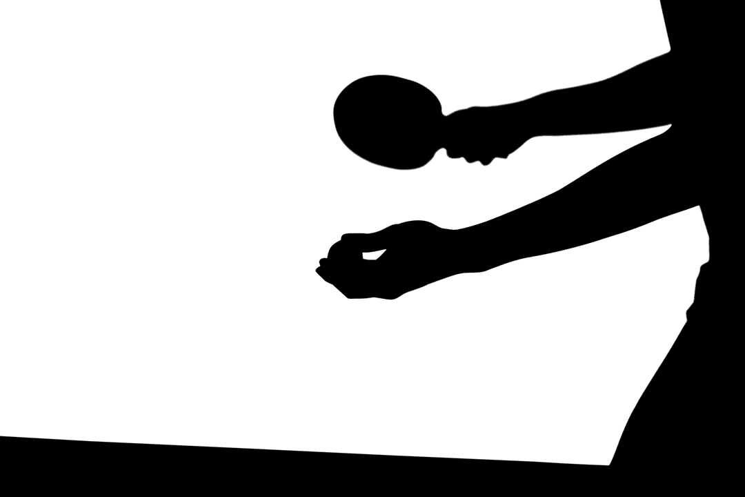 Man Playing Table Tennis Silhouette on Transparent Background
