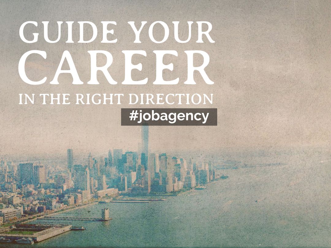 Skyline with Motivational Career Boost Slogan