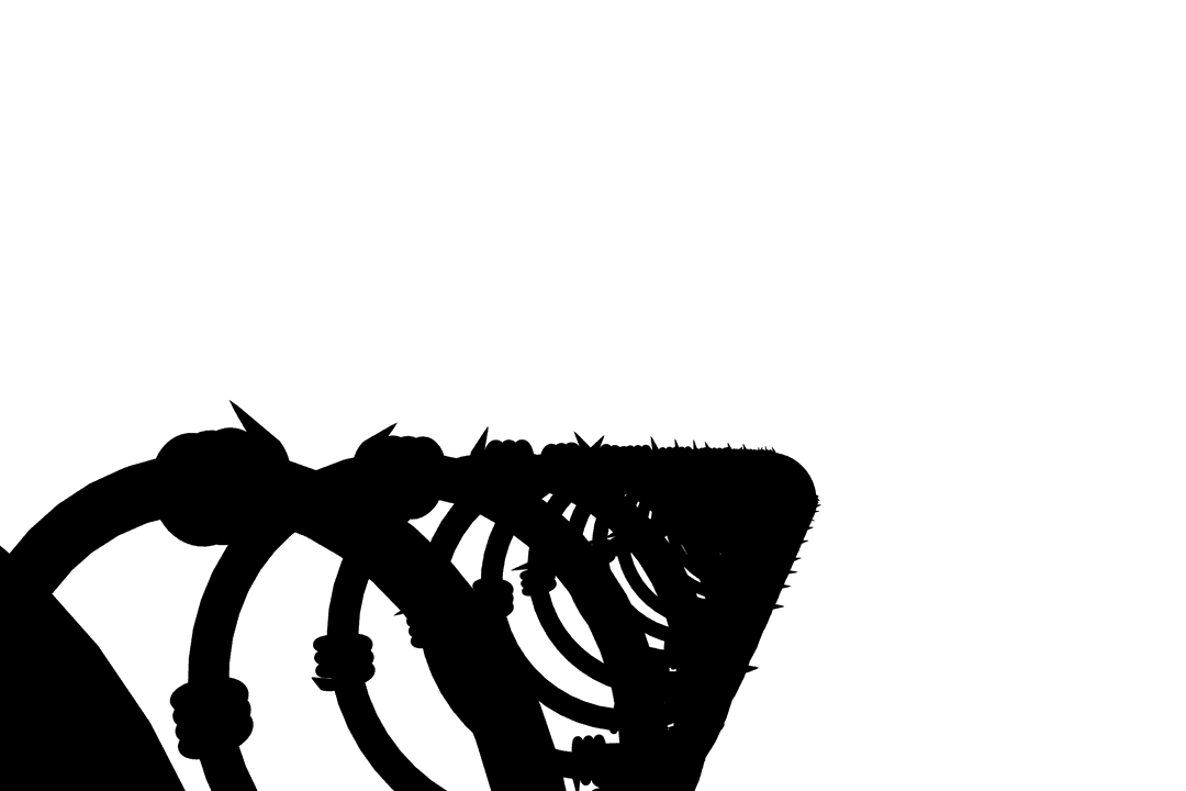 Transparent Silhouette of Curled Fence Wire Pattern