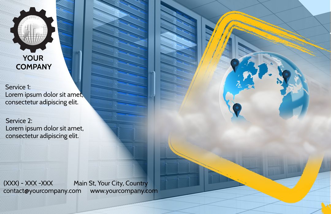 Futuristic Tech Services Promotion with Global Connectivity Theme