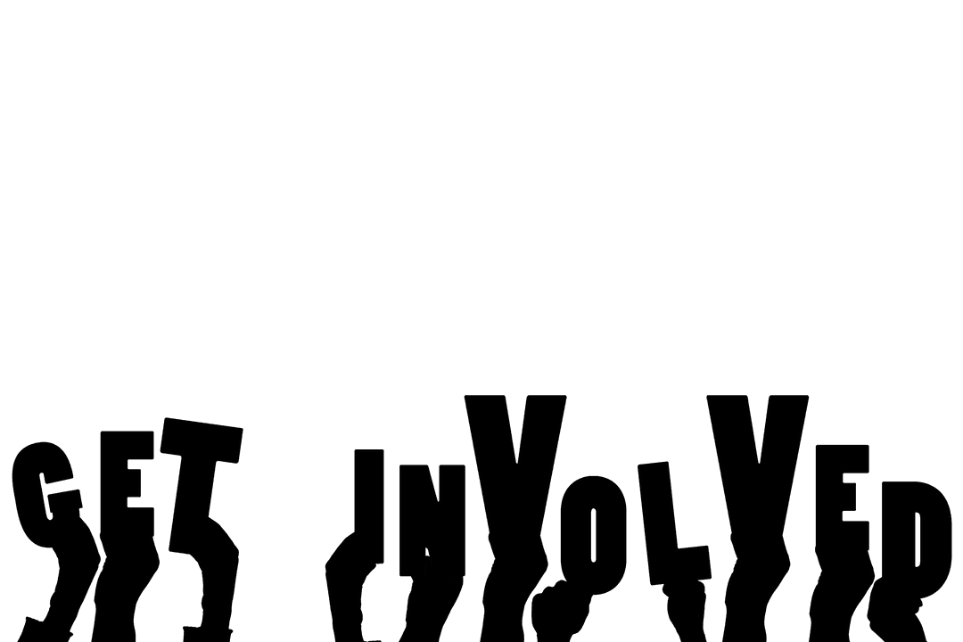 Hands Holding Get Involved Message on Transparent Background