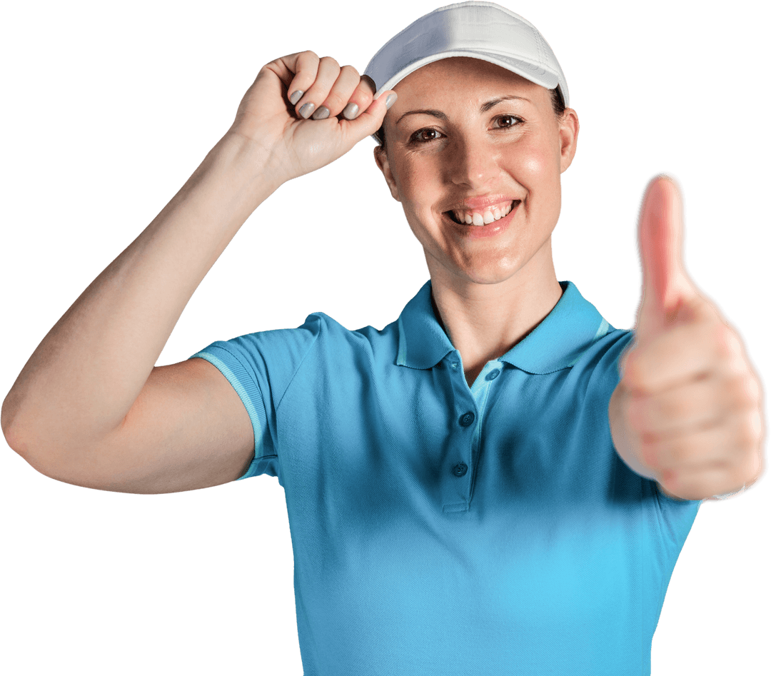Happy Woman Giving Thumbs Up Gesture Transparent Background