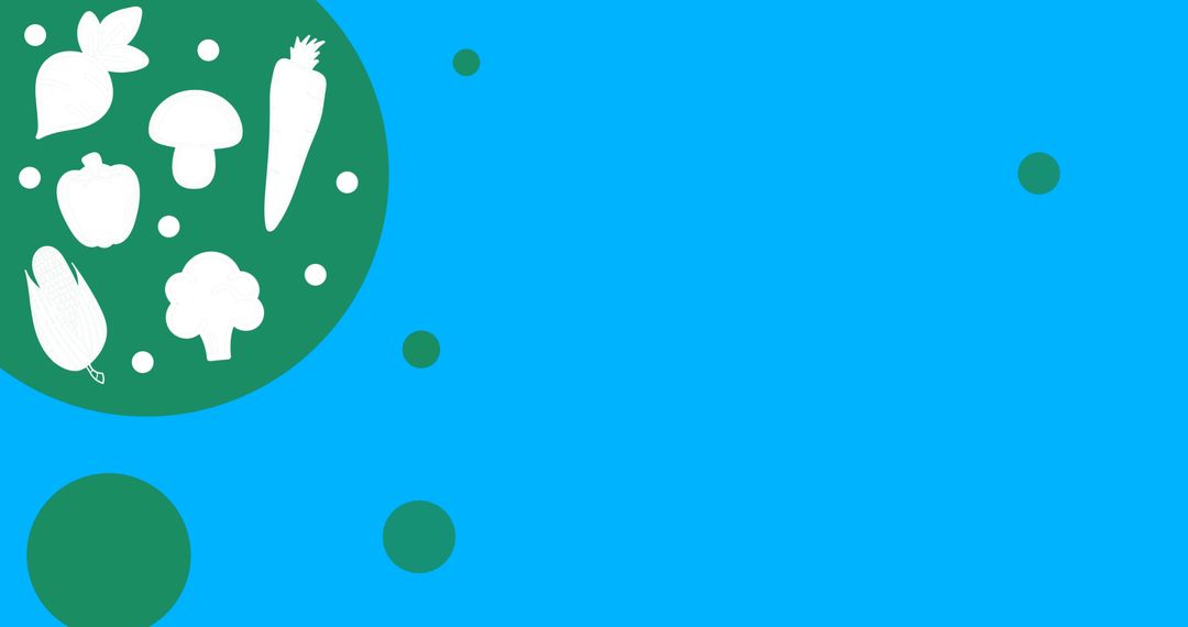 Minimalistic Vegetable Icons on Vibrant Blue