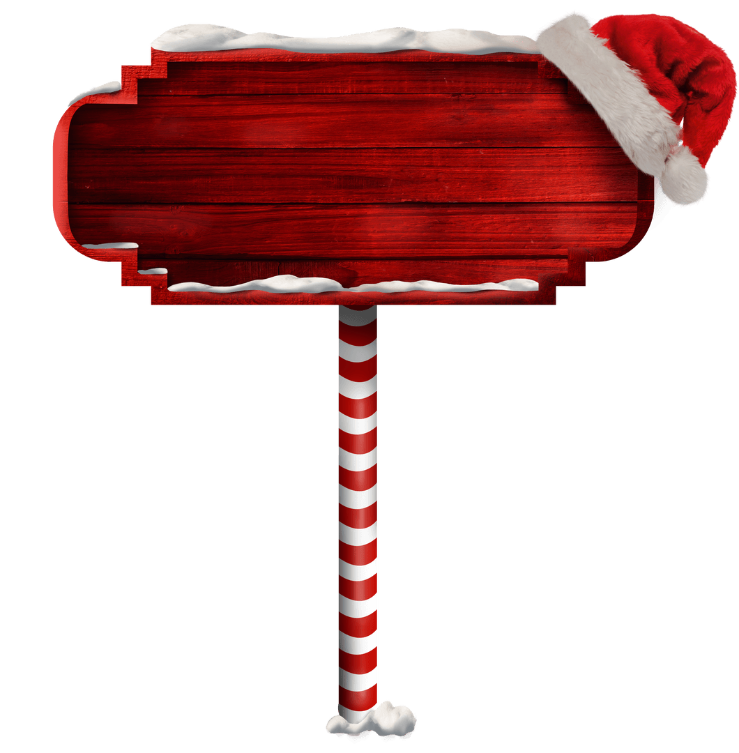 Transparent Holiday Frame with Wooden Santa Hat Design