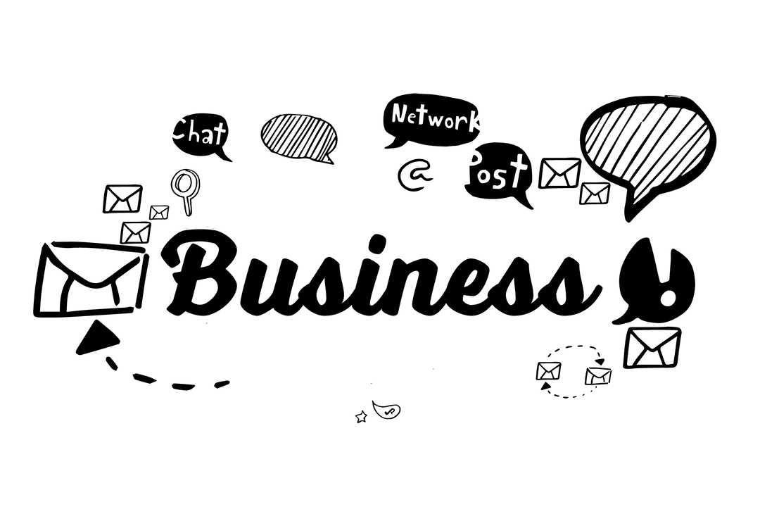 Business Text Art on Transparent Background for Presentations