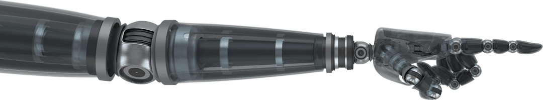 Transparent Robotic Hand Pointing in Futuristic Design