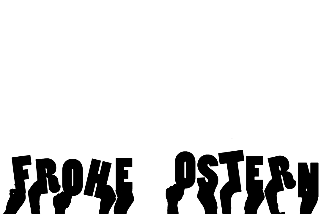 Digital Easter Hands Frohe Ostern Transparent Background