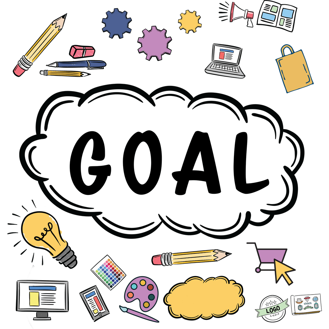 Transparent Design Elements with Creative Media and Online Icons