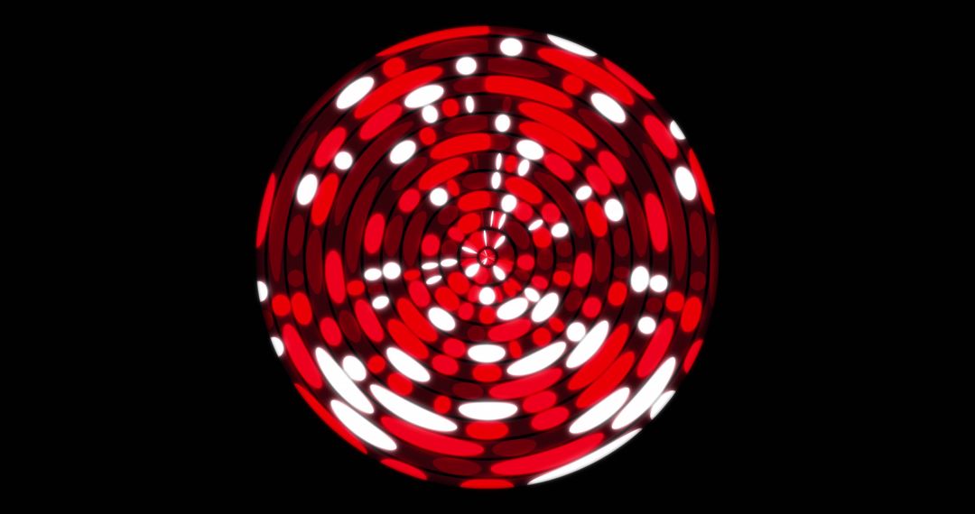 Vibrant Circular Abstract Art with Red and White Elements