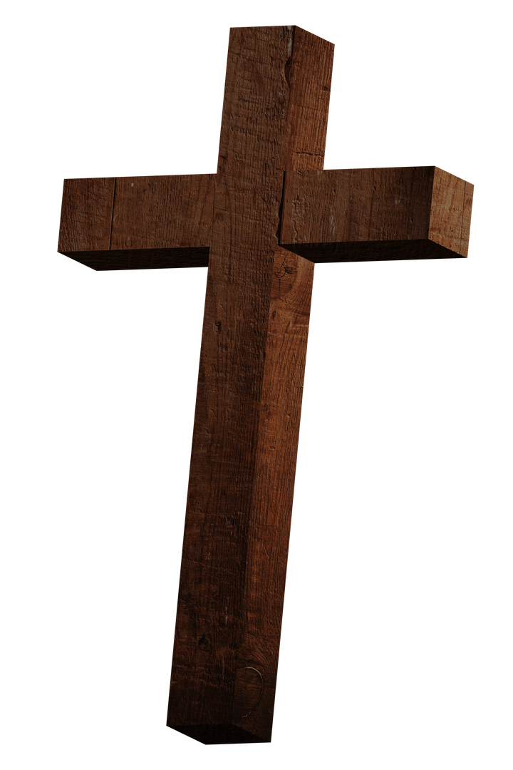 Wooden Cross Symbol on Transparent Background Signifying Christianity - Download Free Stock Images Pikwizard.com