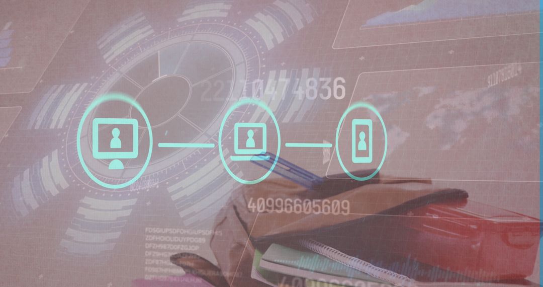 Digital Interface with Education Graphics Overlay