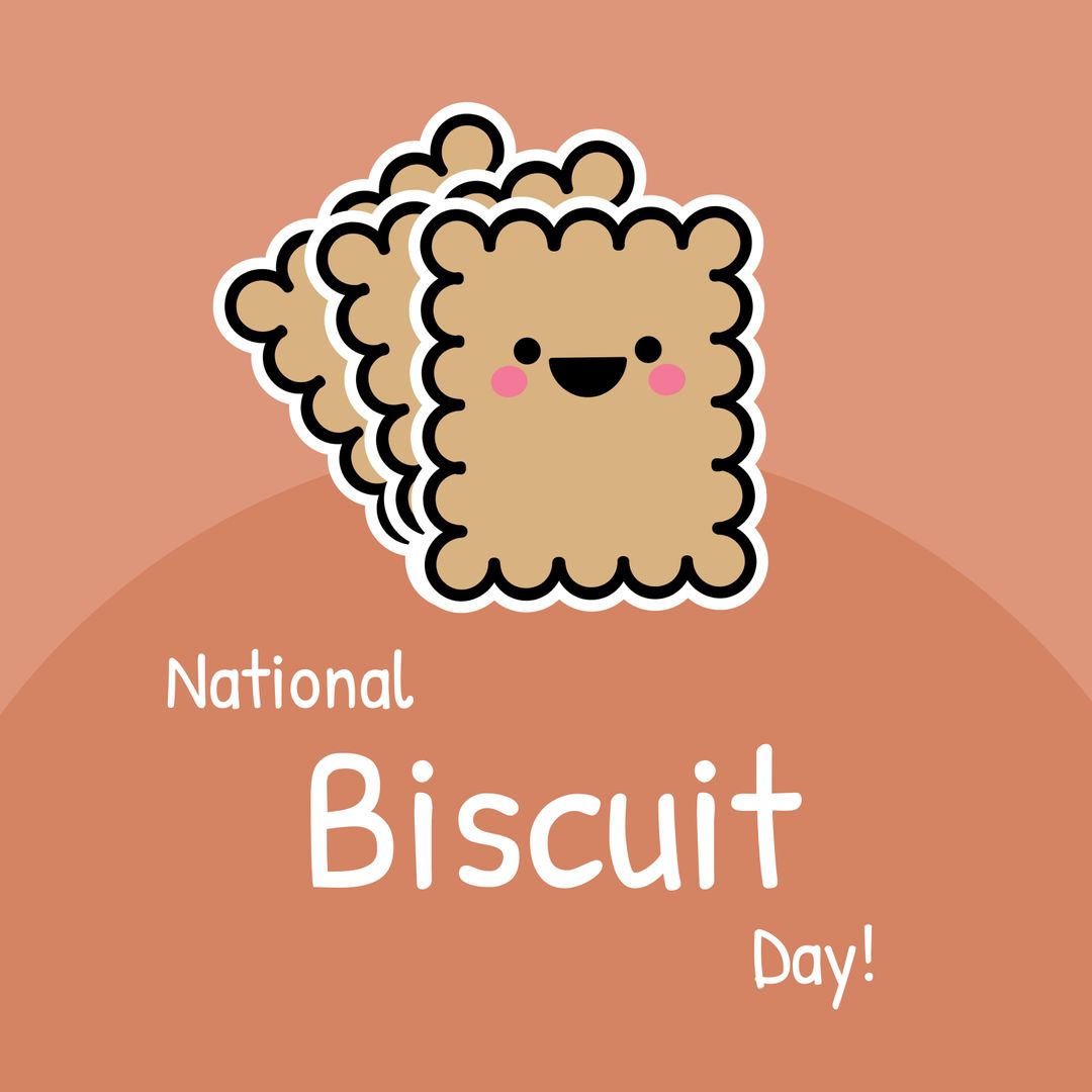 Happy Cartoon Biscuits Celebrating National Biscuit Day