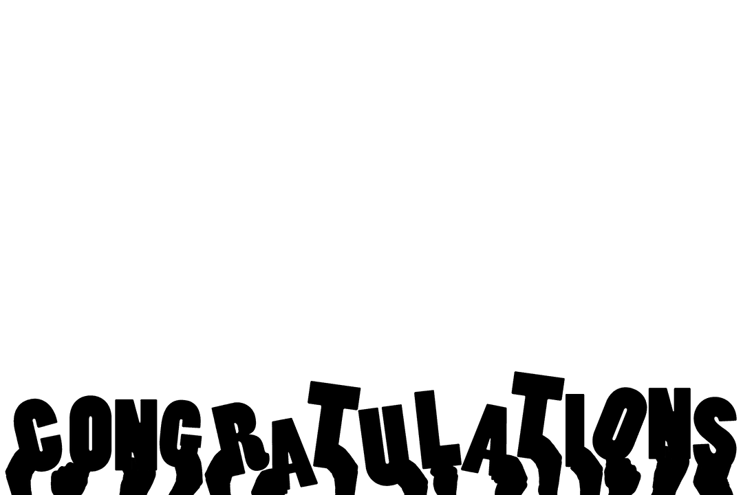 Transparency Congratulations Text with Digital Hands Illustration