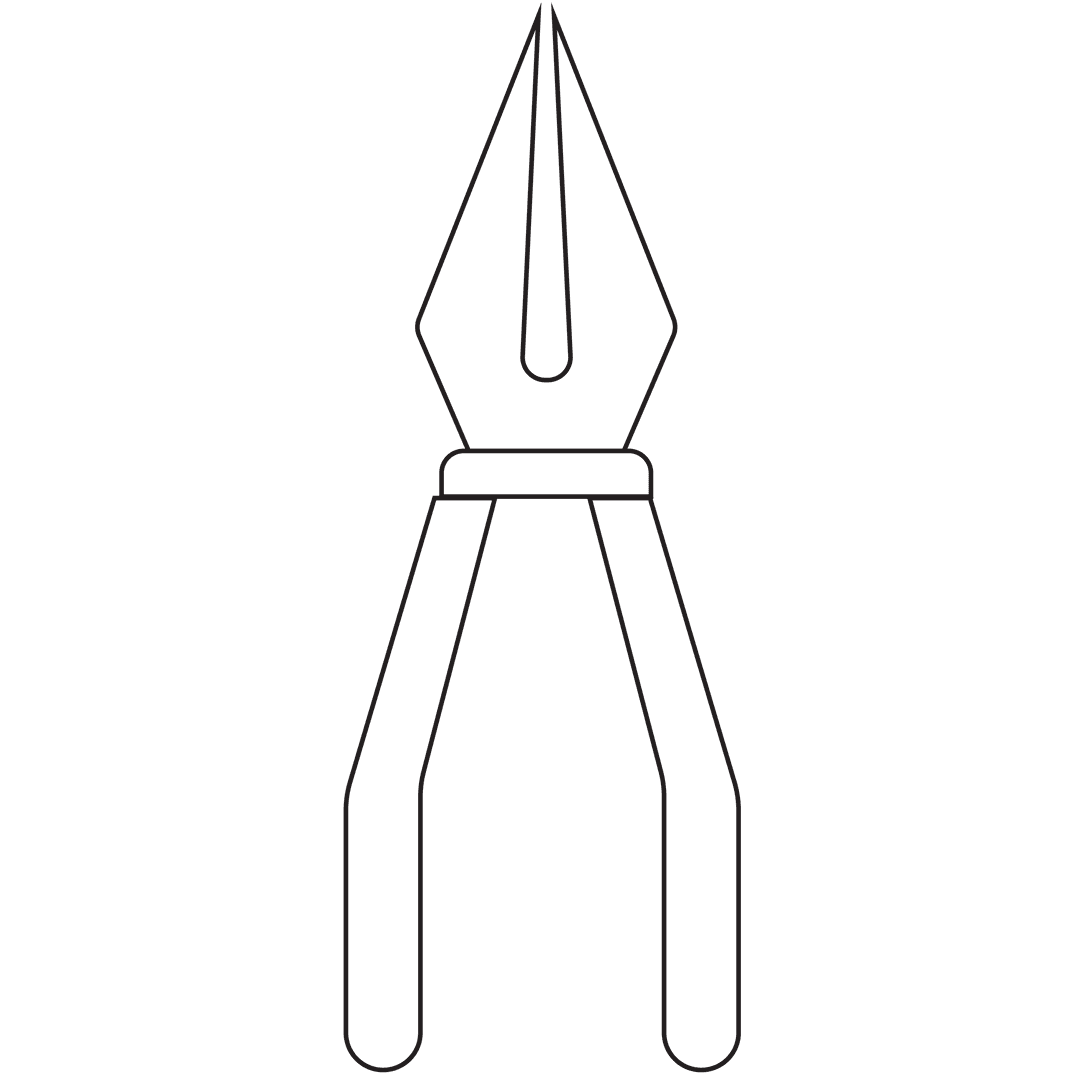 Abstract Pliers Icon on Transparent Background