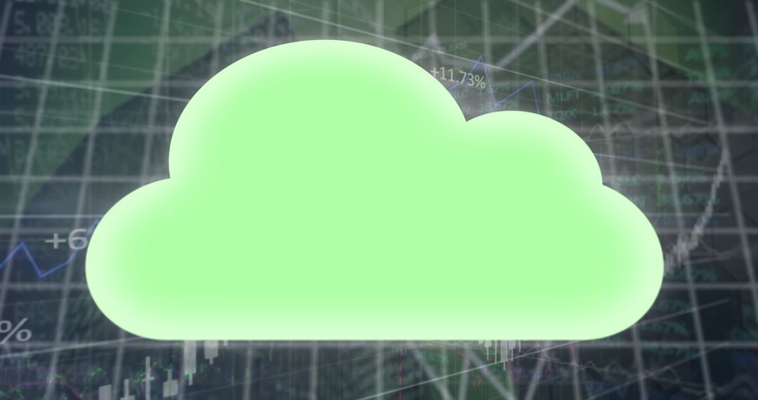 Glowing Cloud Symbol with Digital Analytics Background