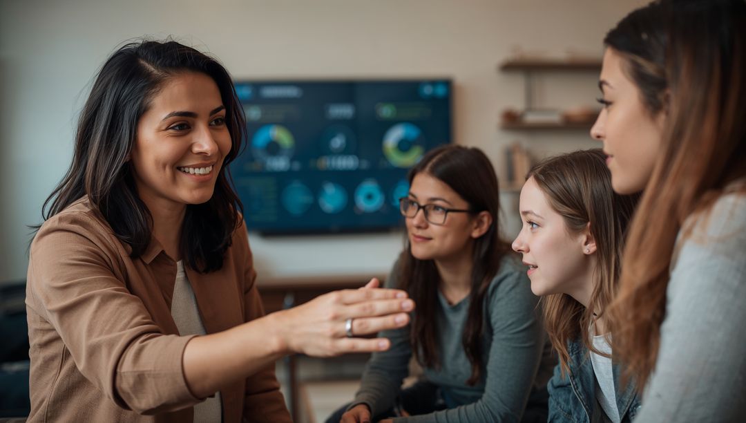 Facilitator Engaging Teens in Interactive Workshop