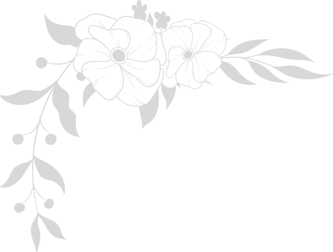 Ornamental Botanicals with Floral Elements on Transparent Background