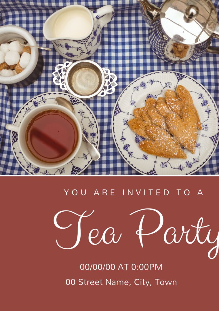 Elegant Tea Party Invitation with Tea and Treats