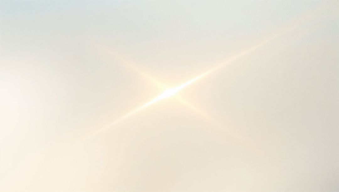 Minimalist X-Shaped Sunburst Flare with Soft Halo on Pale Gradient Sky for Modern Design