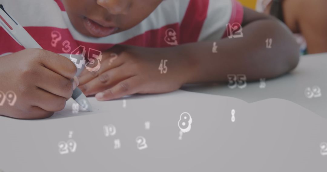 Schoolboy Engaging in Mathematics Learning with Digital Concept Numbers