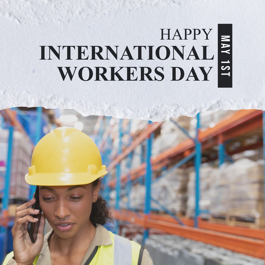 African American Female Worker in Warehouse for International Workers Day