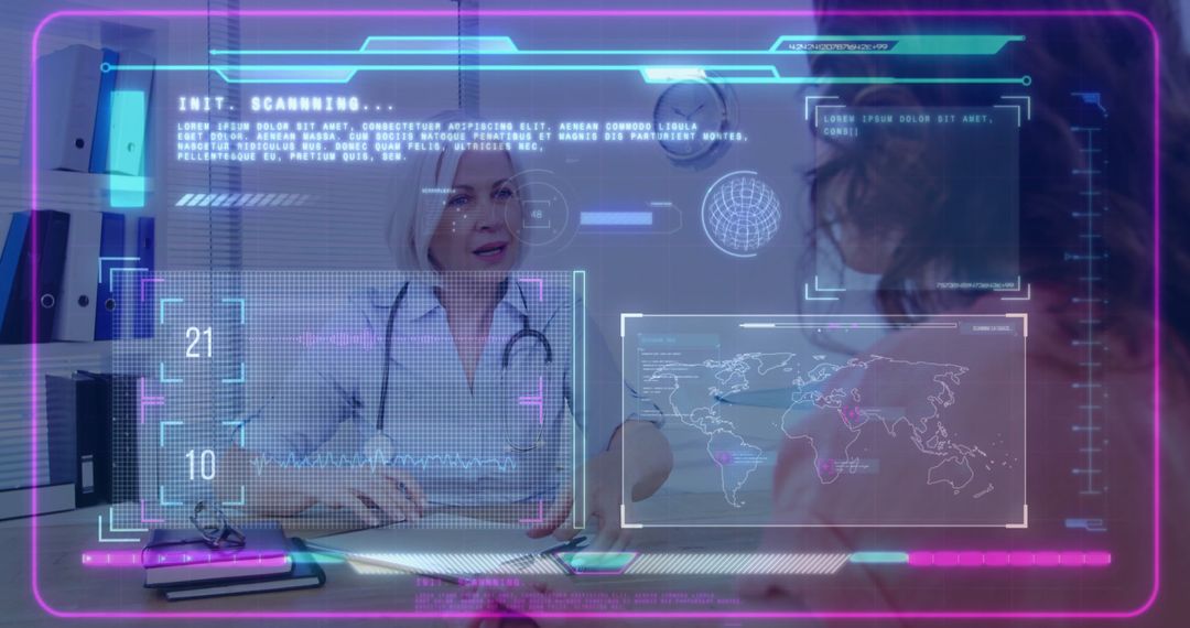 Doctor Using Digital Interface for Telemedicine in a Medical Consultation