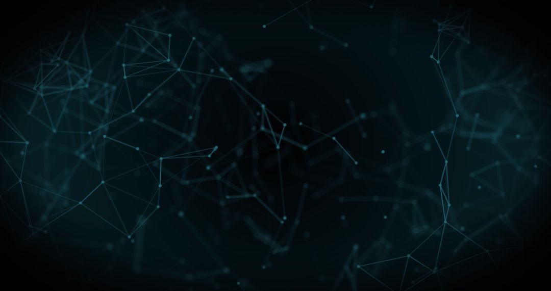 Futuristic Digital Network with Interconnected Nodes on Dark Background