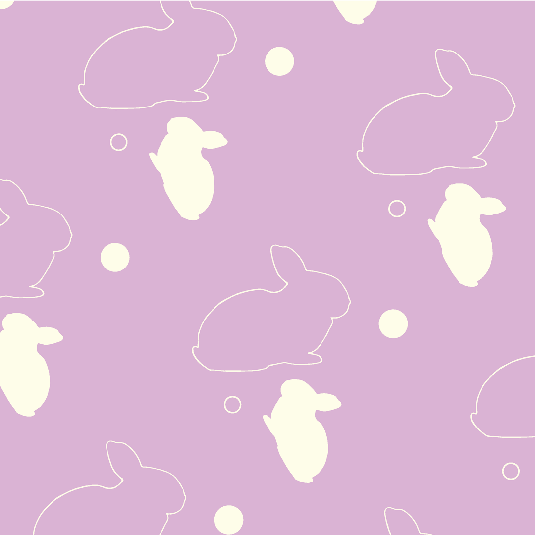 Transparent Pastel Rabbits Pattern Endless Wall Decor Design