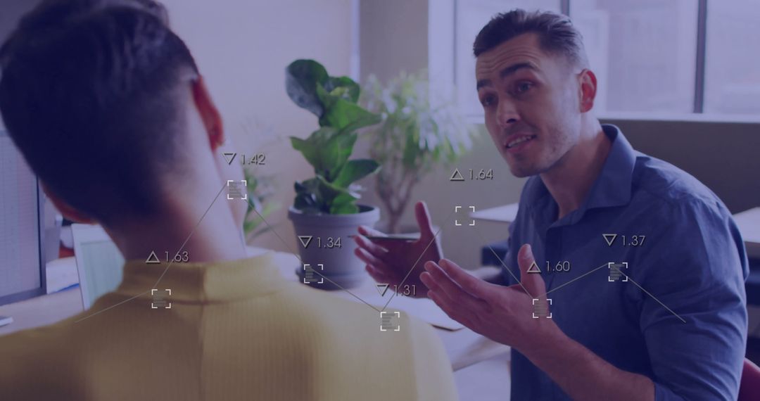 Business Professional Explaining Data Analysis in Modern Office