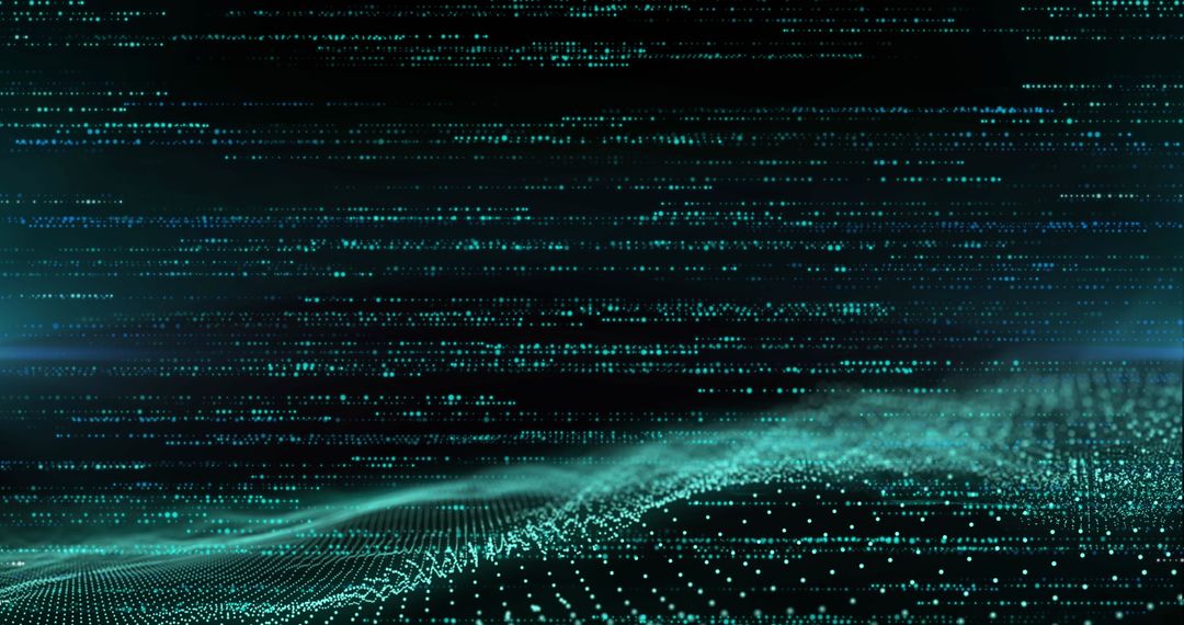 Abstract Digital Blue Particle Waves and Lines Background