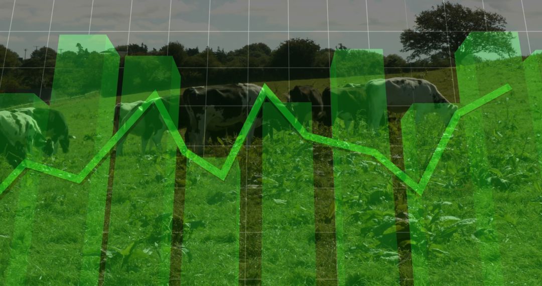 Sustainable Farming Concept with Digital Data Overlay