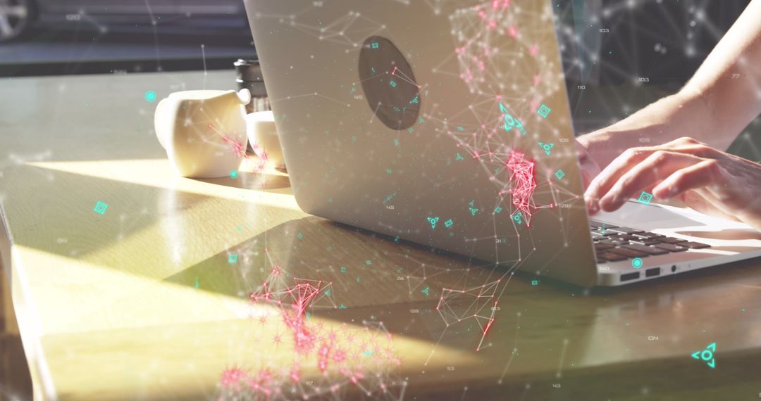 Futuristic Workspace with Holographic Data