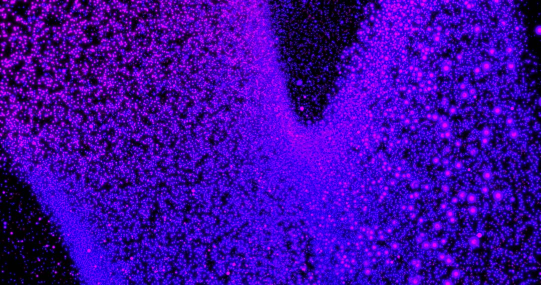 Dynamic Purple and Blue Particle Movement on Dark Background