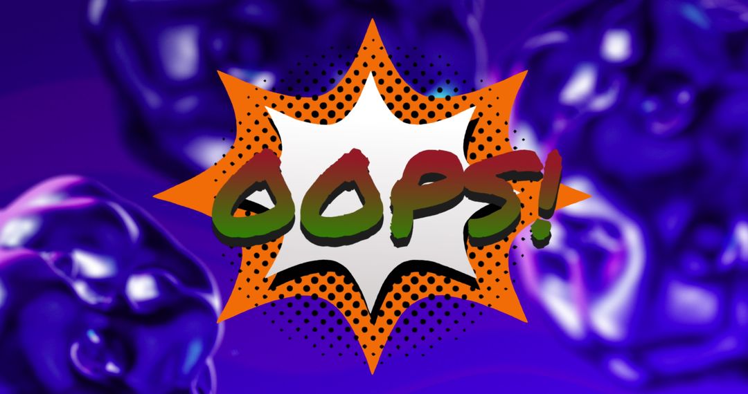 Retro Comic Style Oops Explosion Against Glowing Background