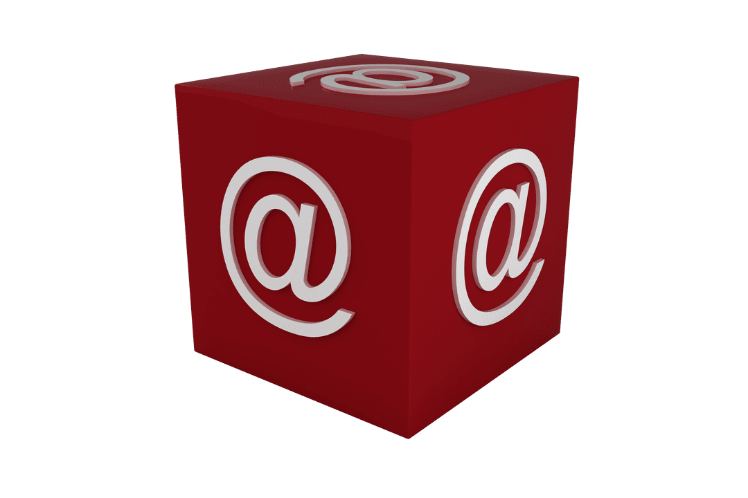 Transparent Red Cube with Email Symbol Design - Download Free Stock Images Pikwizard.com