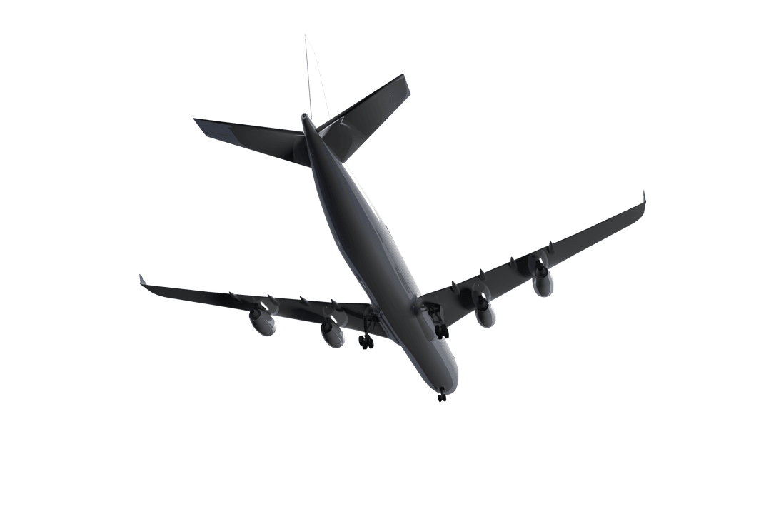 Flying Airplane Illustration on Transparent Background