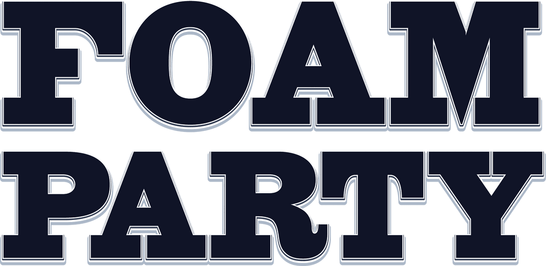 Foam Party Text on Transparent Background for Fun Celebrations