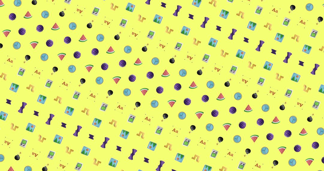 Colorful Geometric Pattern on Vibrant Yellow Background