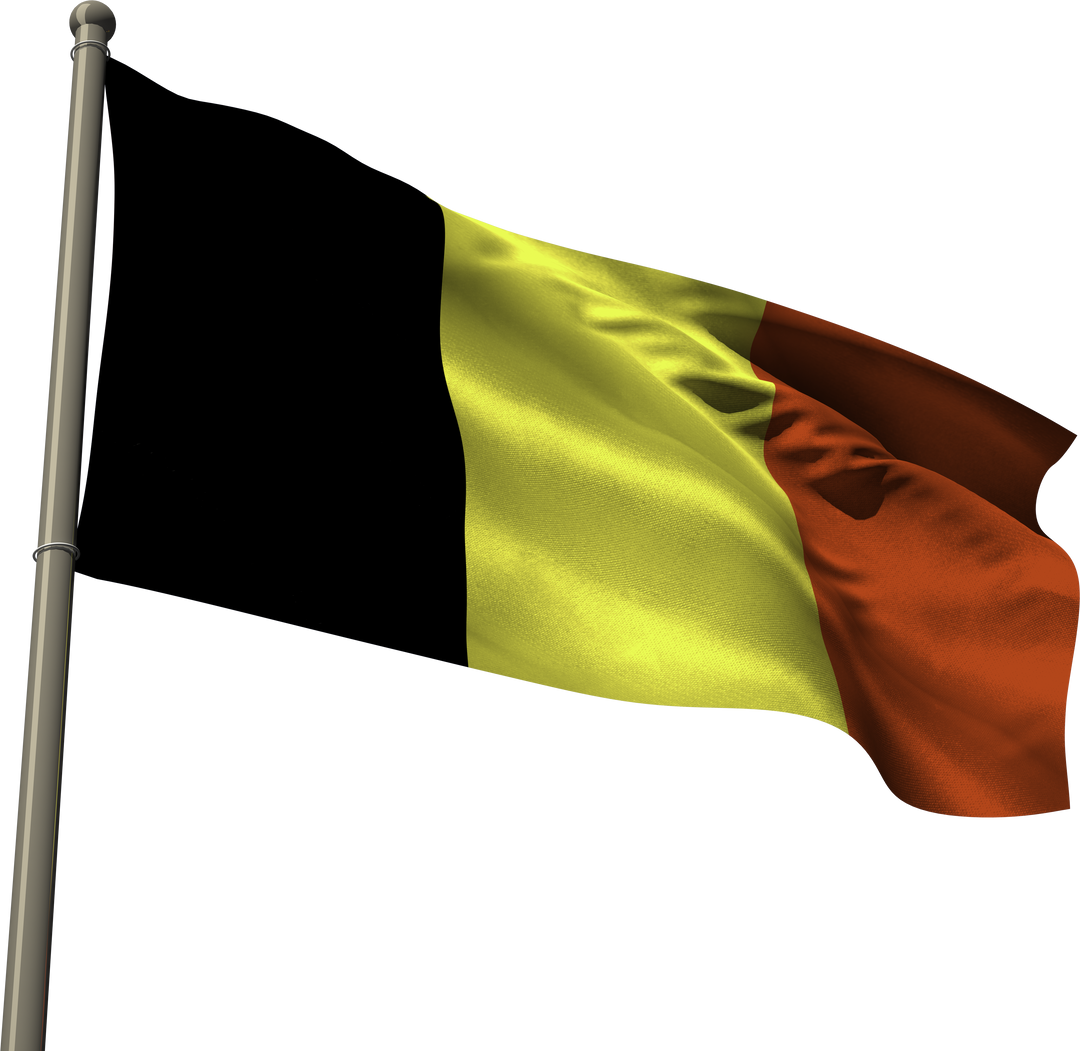 Waving Belgian Flag on Transparent Background Symbolizing National Pride - Download Free Stock Images Pikwizard.com