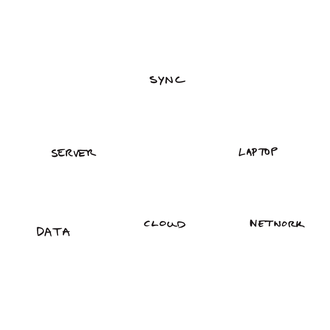 Digital Connector Words on Transparent Background