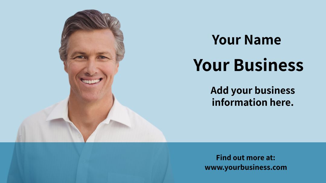 Professional Business Card Template with Confident Smiling Man
