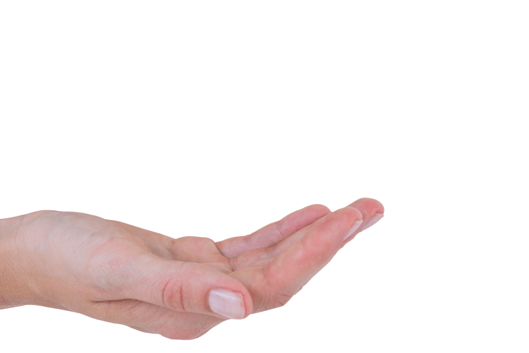 Outstretched Hand on Transparent Background for Greeting Concepts