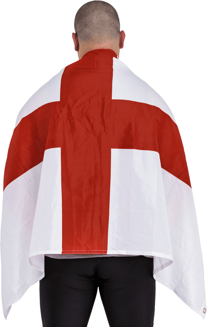 Athlete with England Flag Cloaked Transparently