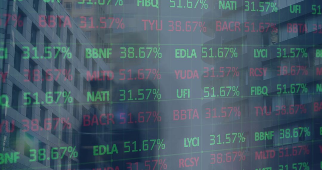 Financial Data Overlay On Business Professionals Global Networking Concept