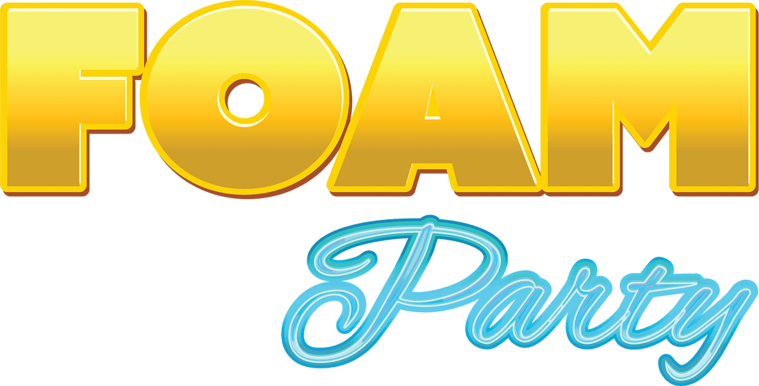 Colorful Foam Party Text Transparent Background for Event Promotion