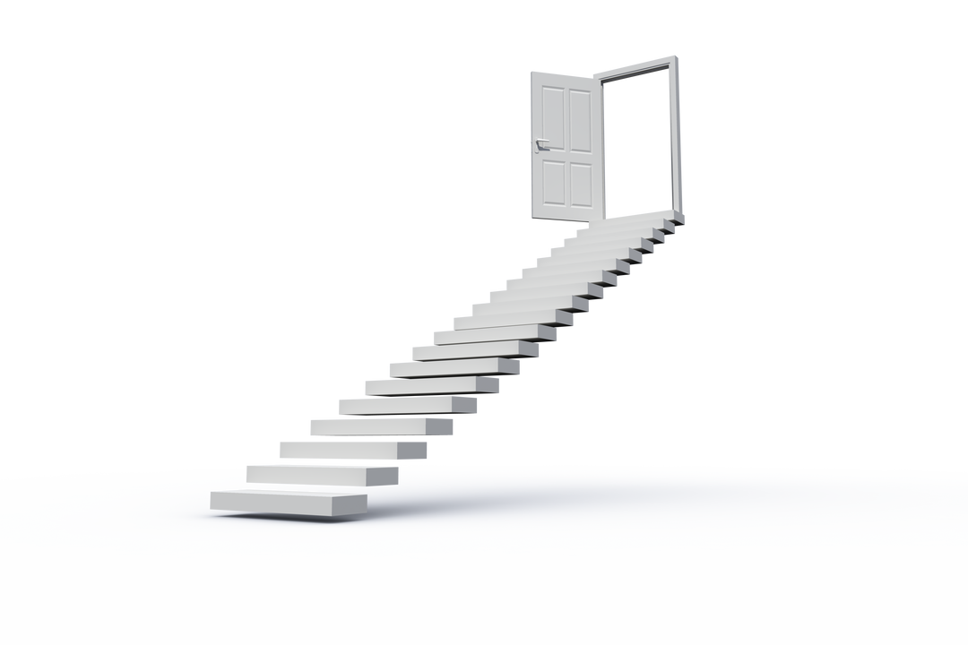 Floating Stairs and Open Door on Transparent Background - Download Free Stock Images Pikwizard.com