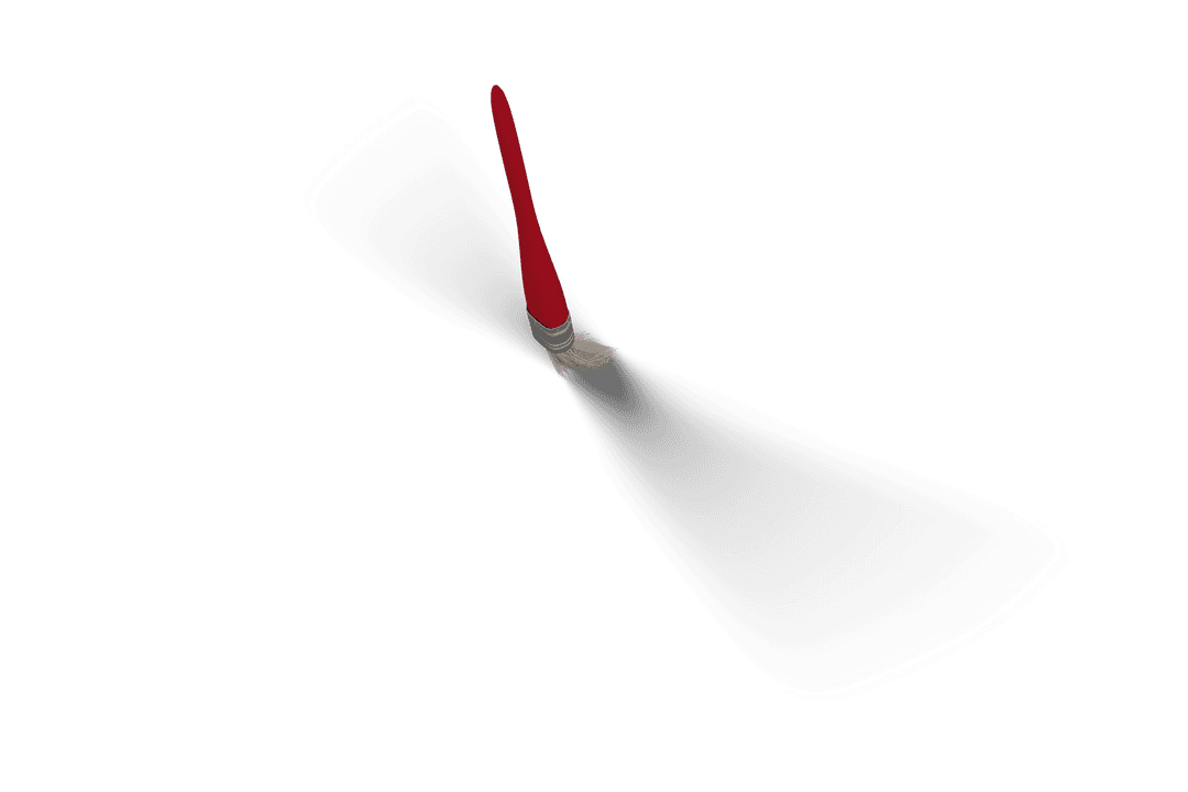 Red Paintbrush with Transparent Background