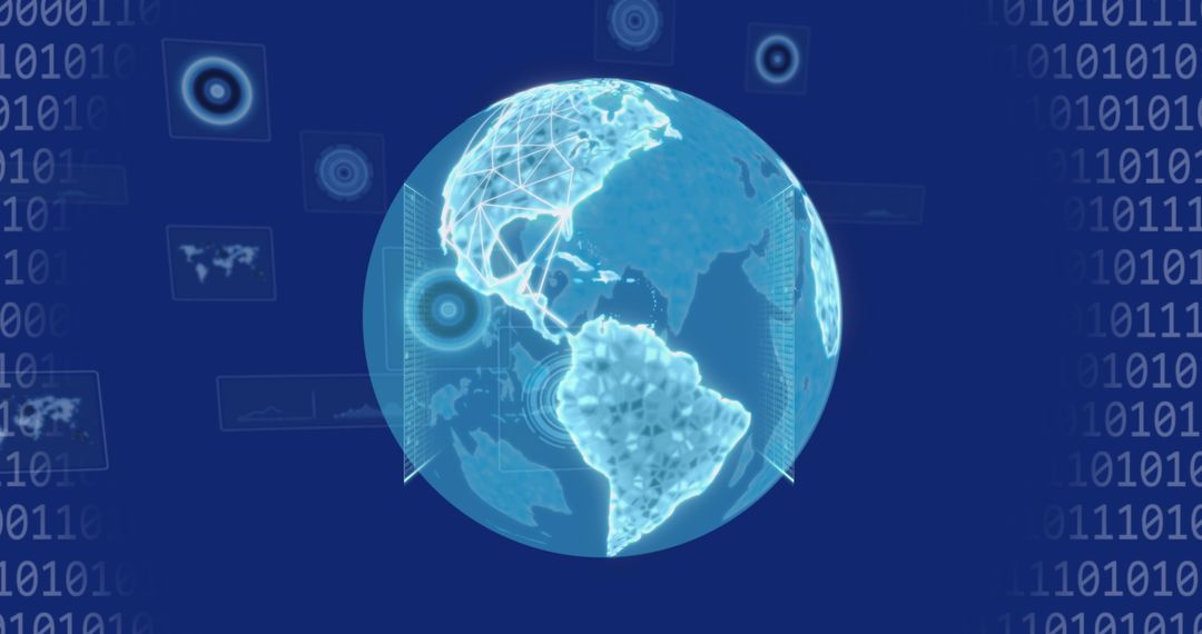 Futuristic Digital Globe with Global Connectivity Lines